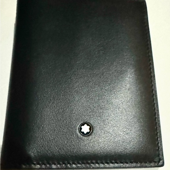 Montblanc Black Leather Meister Wallet 6cc with Iconic Emblem, 100% Genuine, NWT - Picture 2 of 12